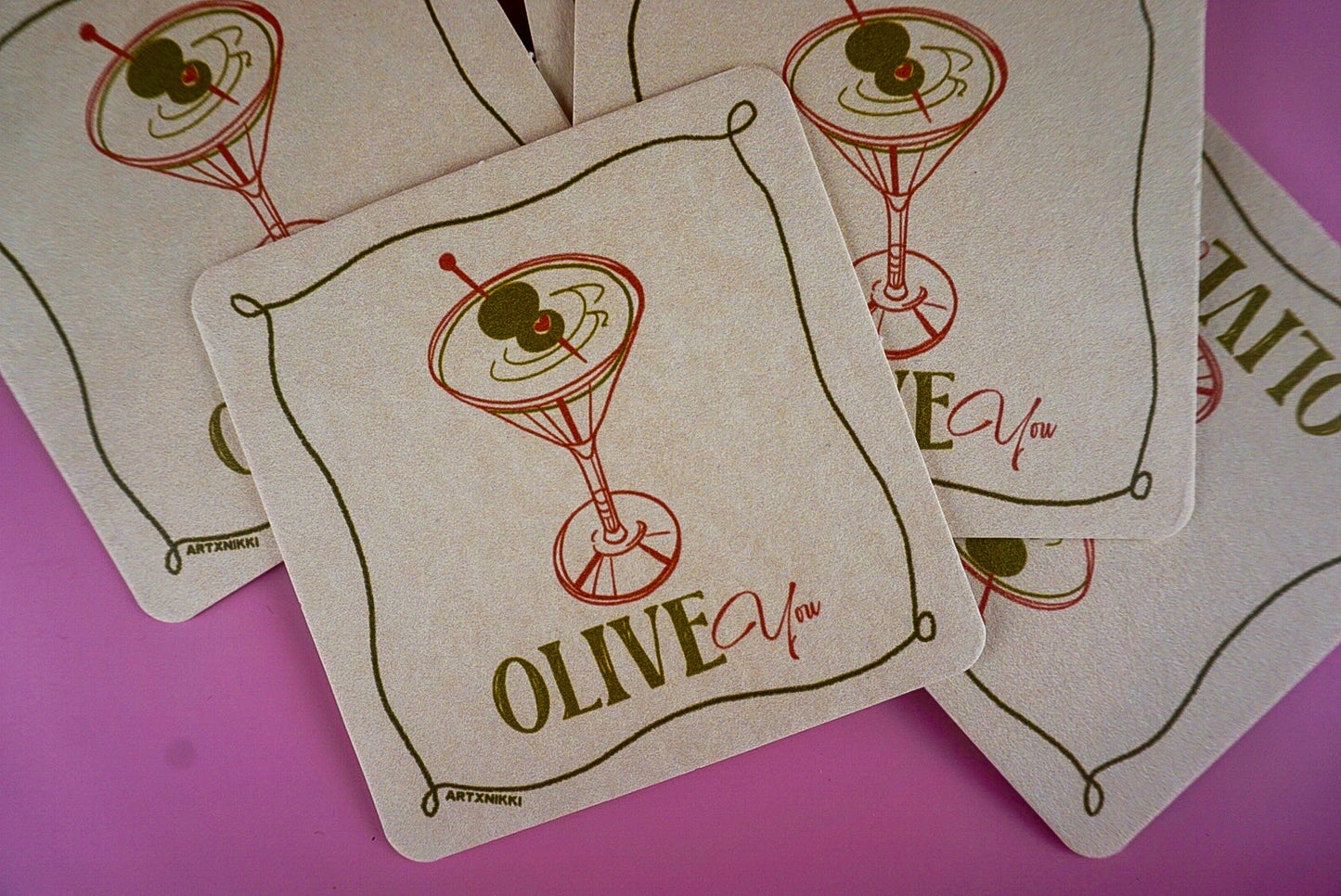 Dirty Martini Coaster Set of 4