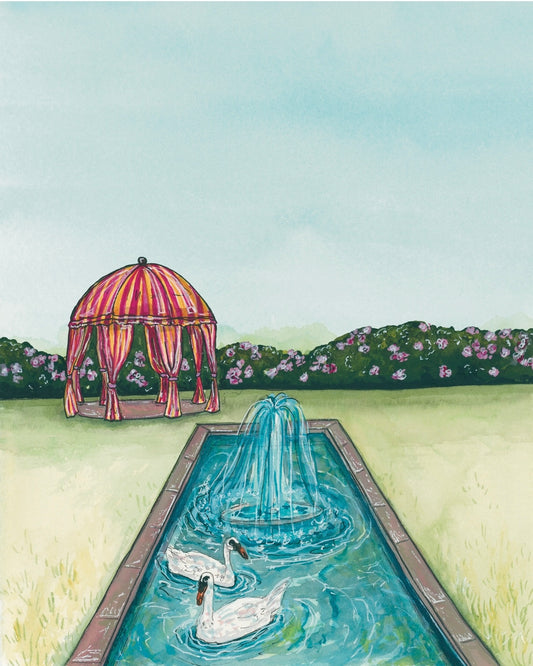 Parasol Party: Fountain Fine Art Print