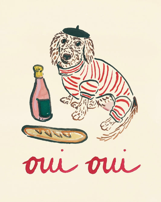 Dachshund Collection: Oui Oui Weenie Fine Art Print