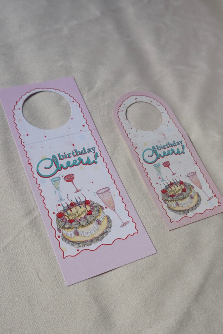 "Birthday Cheers!" Champagne Bottle Tag