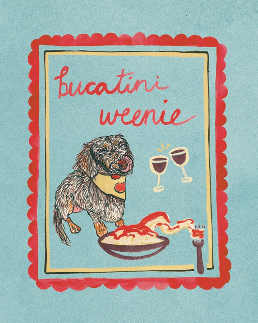 Dachshund Collection: Bucatini Weenie Fine Art Print