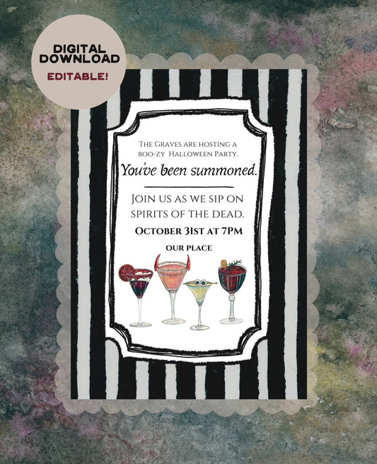 "You've Been Summoned." Halloween Invitation Digital Download