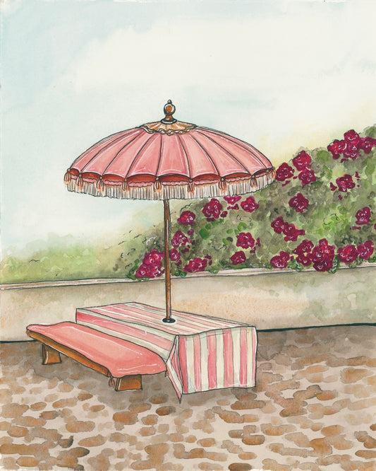 Parasol Party: Dining Fine Art Print