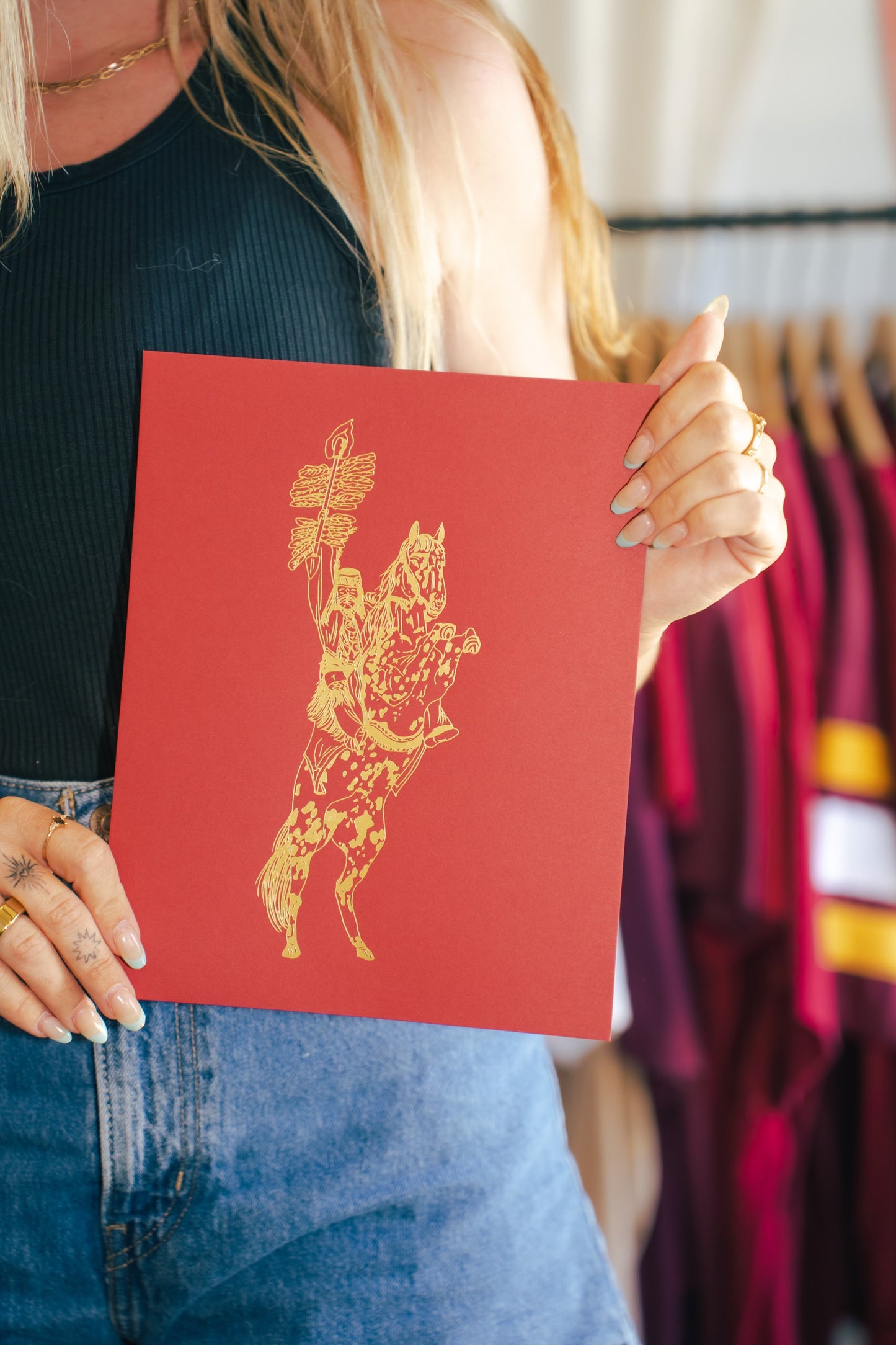 FSU Osceola and Renegade Gold Foil on Garnet Print