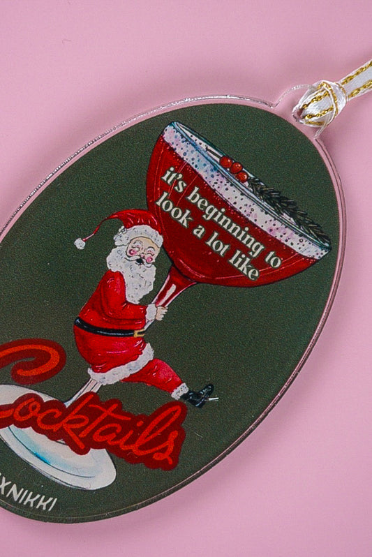 Santa Cocktail Ornament