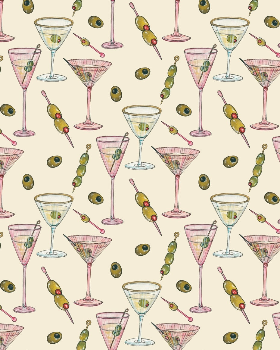 Pink Martini Pattern Art Print