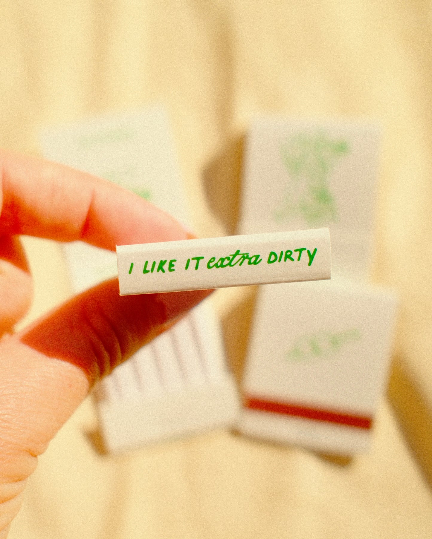 “I Like It Extra Dirty” Cupid Martini Matchbook