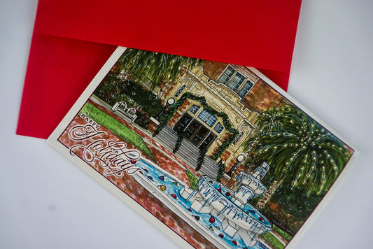 FSU Holiday Westcott Fountain Folded Card Set of 12
