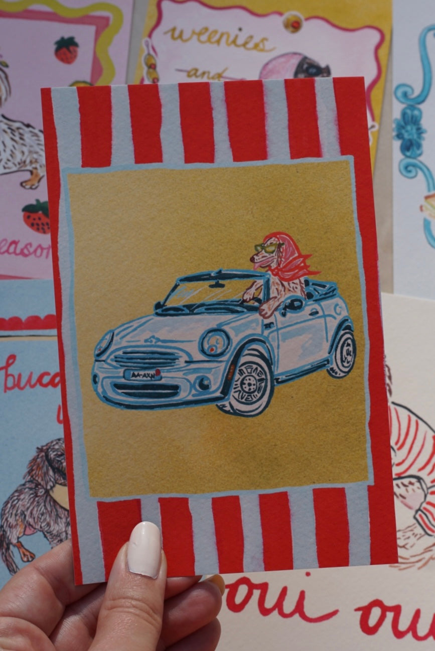 Dachshund Collection: Convertible Rides Fine Art Print