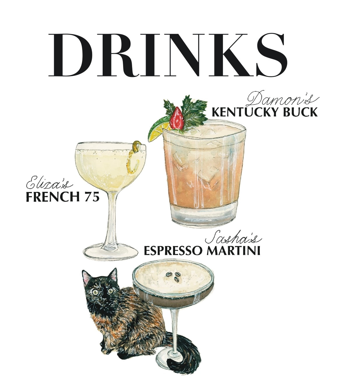 Custom Cocktail Painting + Wedding/Bar Cocktail Signs