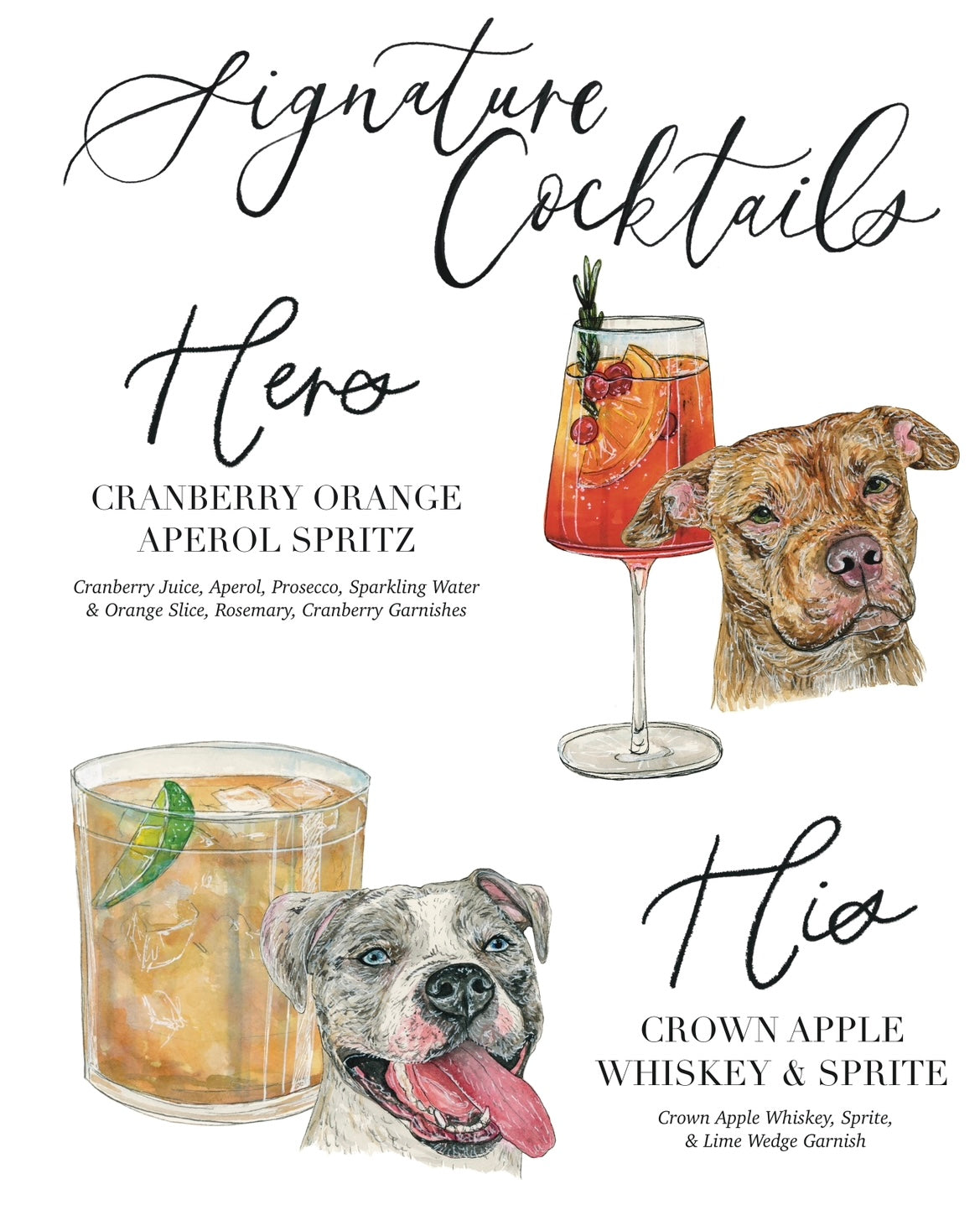 Custom Cocktail Painting + Wedding/Bar Cocktail Signs