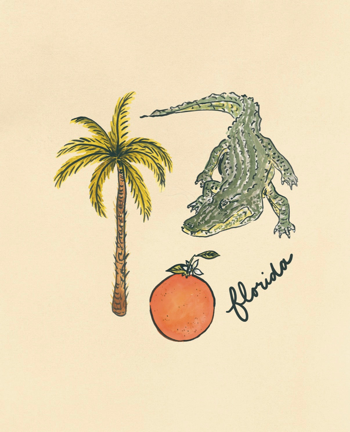 Florida: Palms, Oranges, and Alligators Fine Art Print