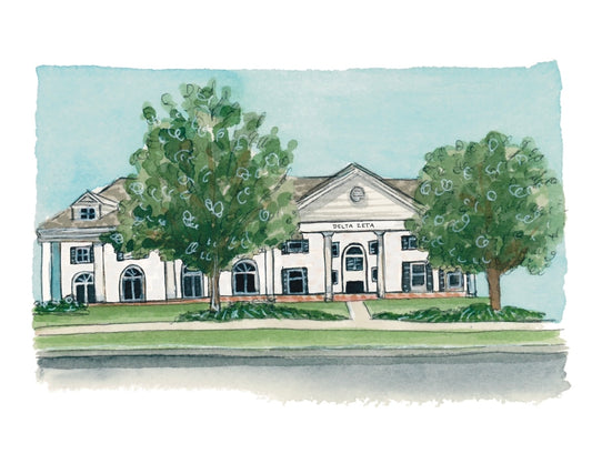FSU Delta Zeta (new, white) Sorority House Print