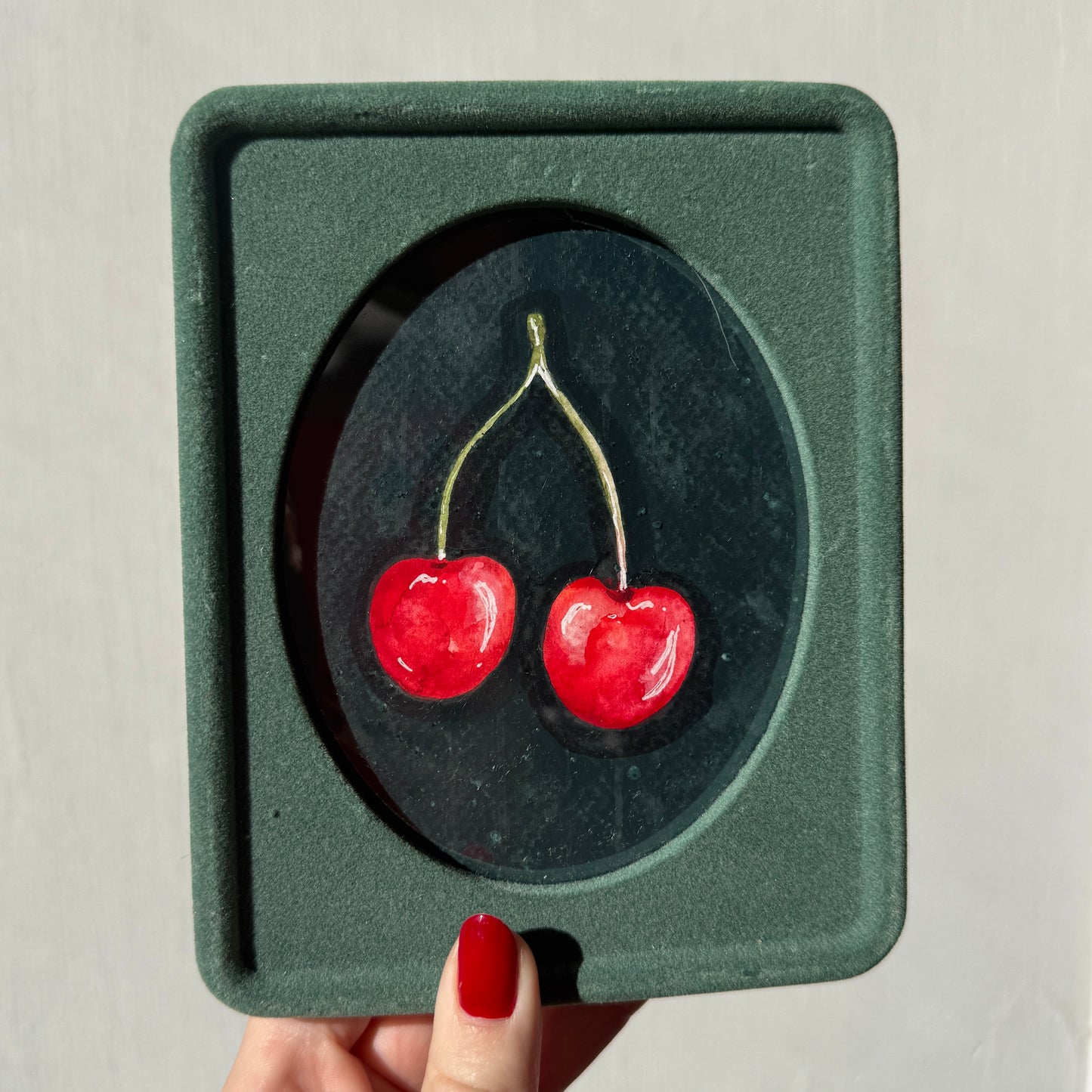 Cherry Studies: Framed Original Watercolor Paintings