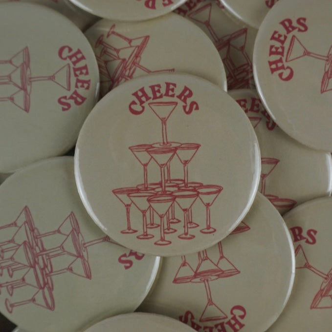 Cheers! Champagne Tower Button