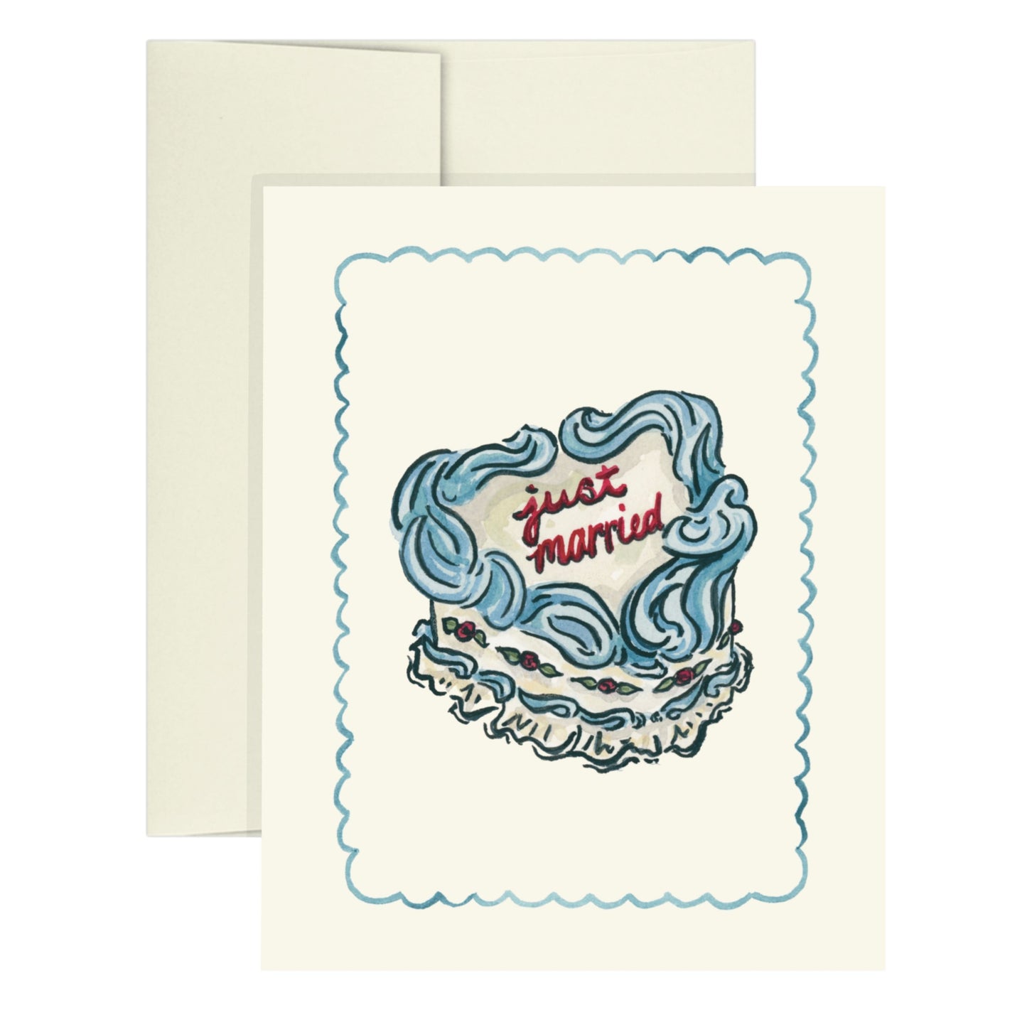 Just Married Cake Greeting Card