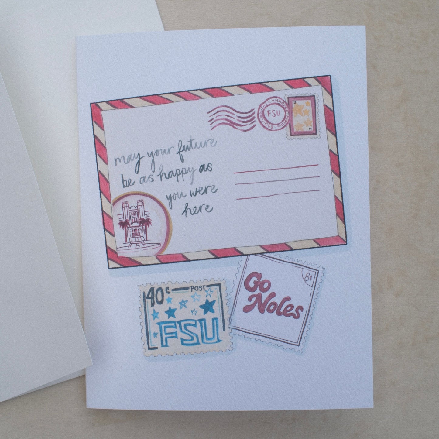 "may your future be as happy as you were here" FSU Greeting Card
