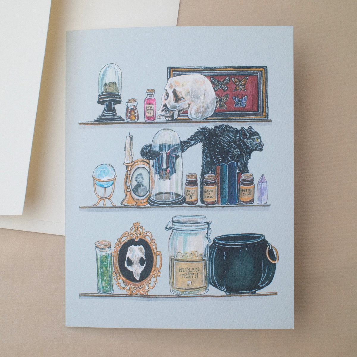 Spooky Shelves Halloween Greeting Card
