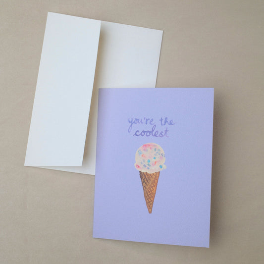 "you're the coolest" Ice Cream Icon Greeting Card