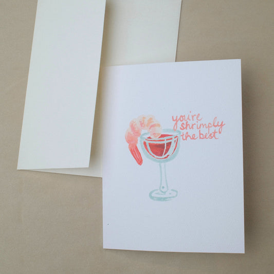 "you're shrimply the best" Shrimp Cocktail Icon Greeting Card
