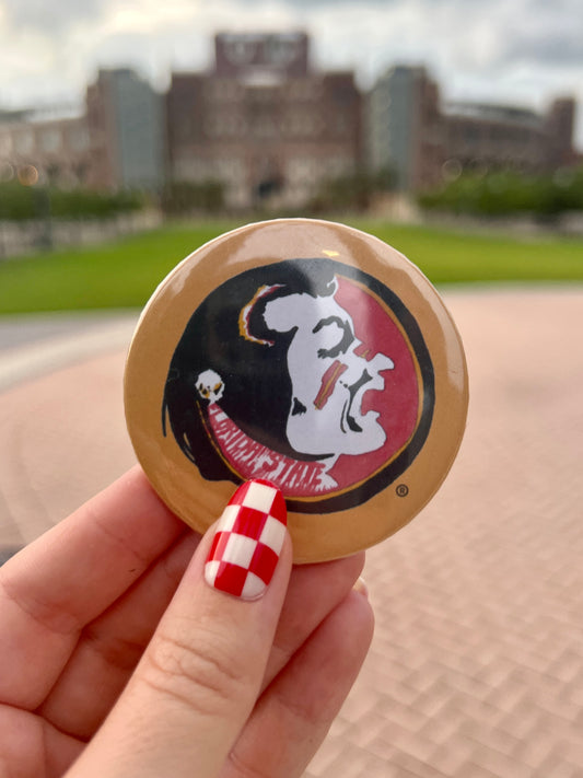 FSU Vintage Seminole Logo Button