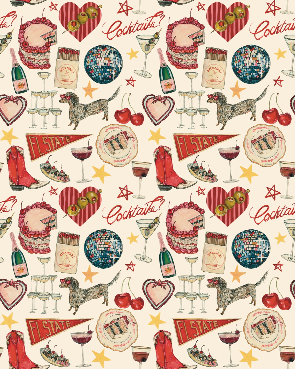 AXN Cheers! Pattern Art Print