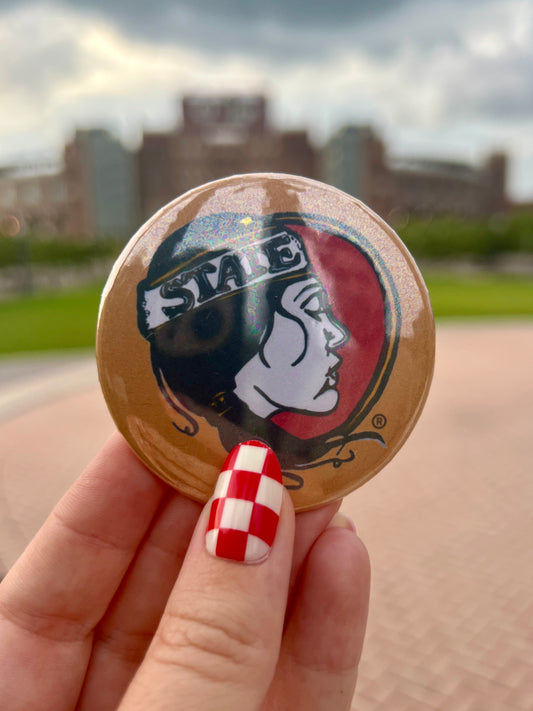 FSU Lady Seminole Logo Button