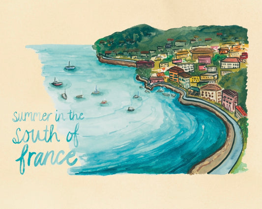 Summer in the South of France Coastal View Fine Art Print