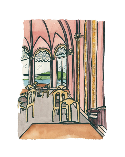Pink South of France: Café Fine Art Print