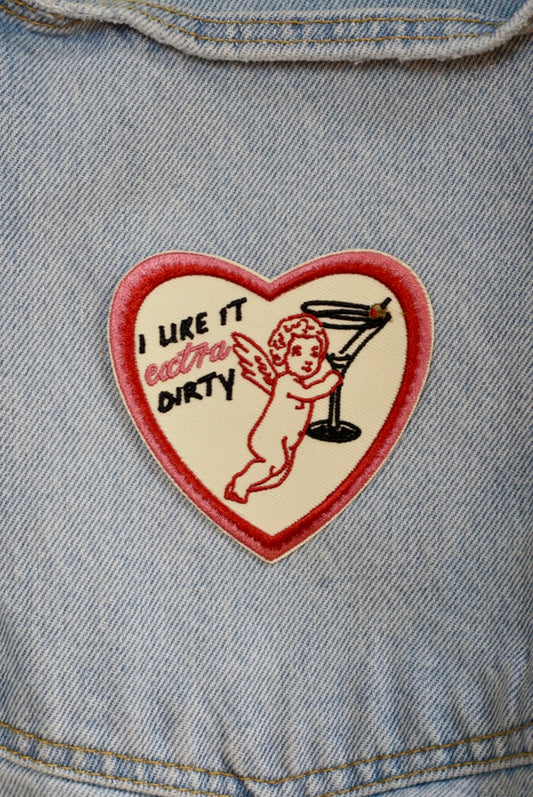"I like it extra dirty" Cupid + Dirty Martini Iron On Patch