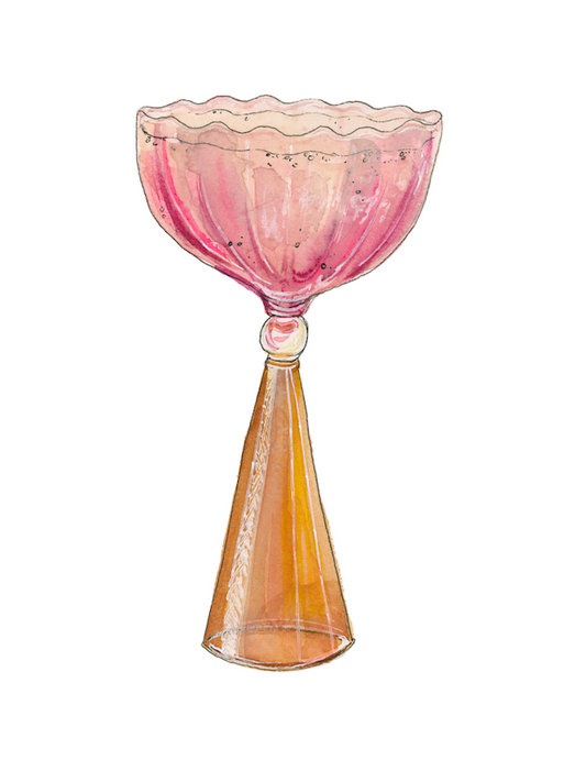 Pink and Orange Champagne Art Print