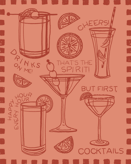 Pink Cocktails Print