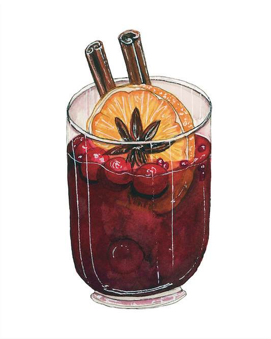 Cranberry Winter Cocktail Art Print