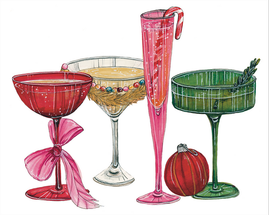 Holiday Cocktails Art Print
