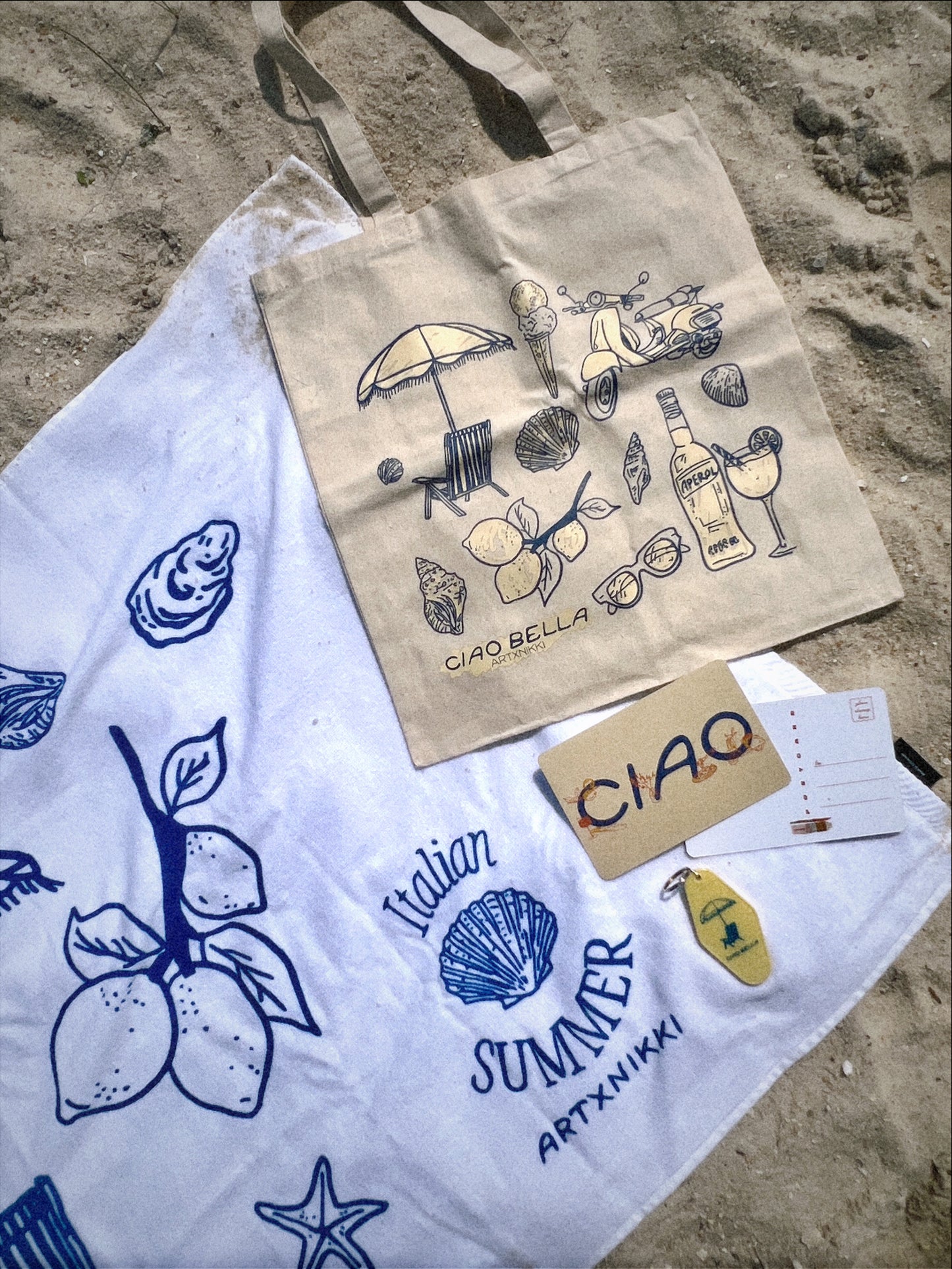 Italian Summer Hotel Keychain