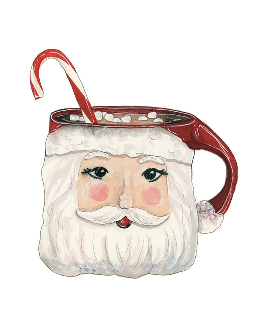 Santa Mug Hot Cocoa Art Print