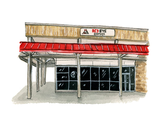 Coffee Shops of Tallahassee: Red Eye Coffee Print