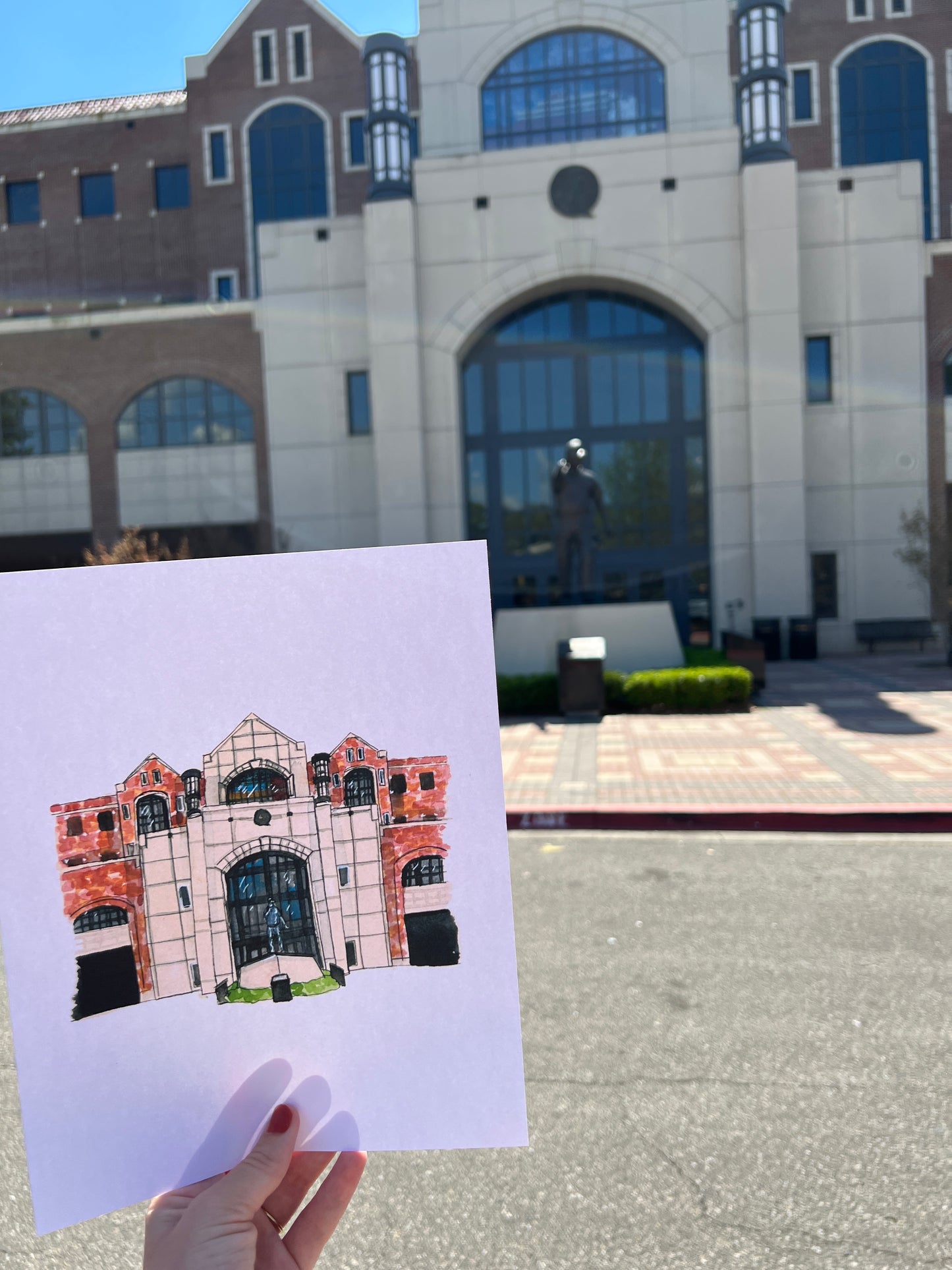 FSU Moore Athletic Center + Bobby Bowden Statue Print