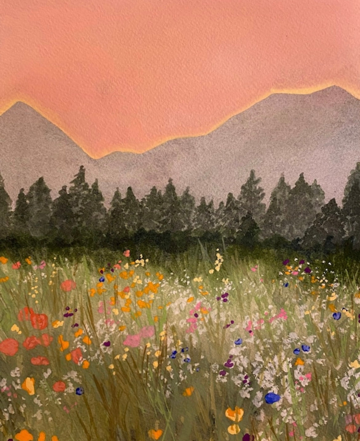 Flower Field Wildflower Art Print