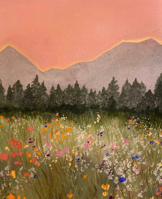 Flower Field Wildflower Art Print