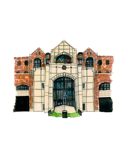 FSU Moore Athletic Center + Bobby Bowden Statue Print