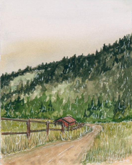Green Hill Landscape Art Print