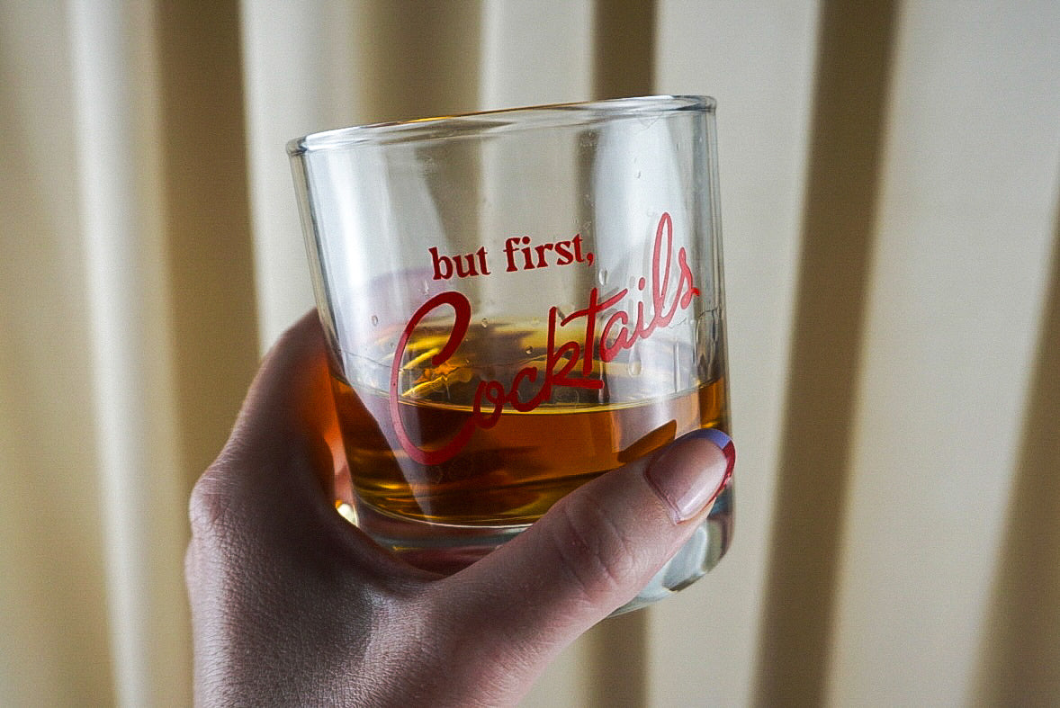 "but first, cocktails" Cocktail Glass