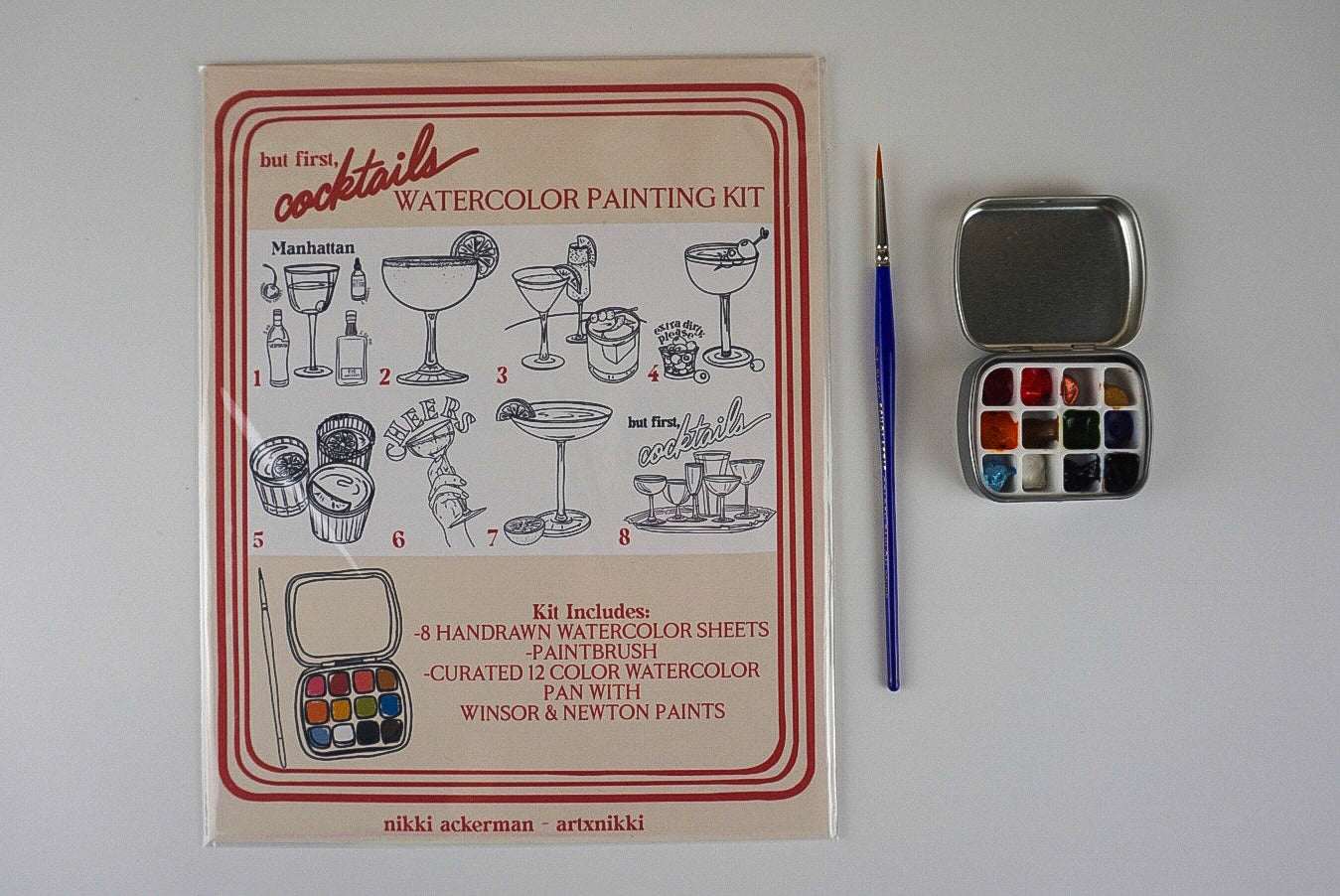 Watercolor Painting Kit: But First, Cocktails