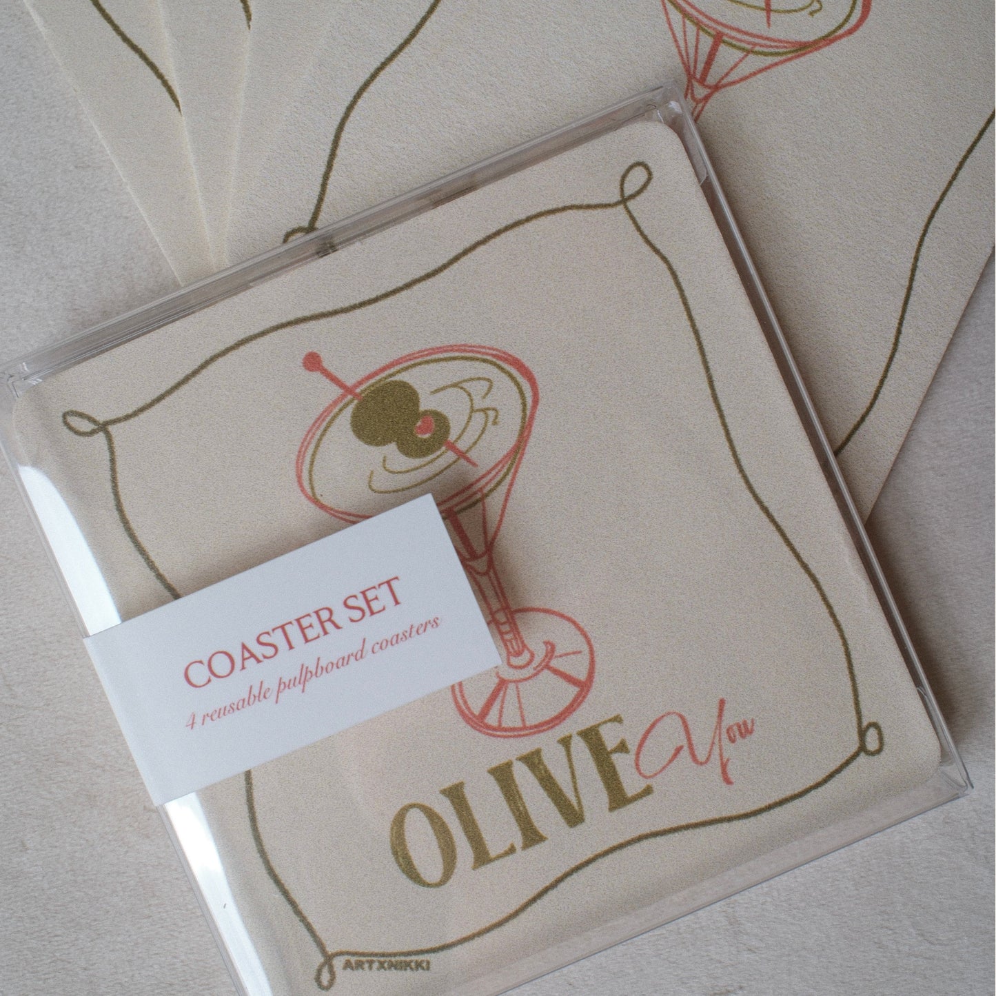 Dirty Martini Coaster Set of 4