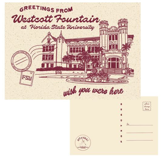 FSU Greetings from Westcott Fountain Postcard