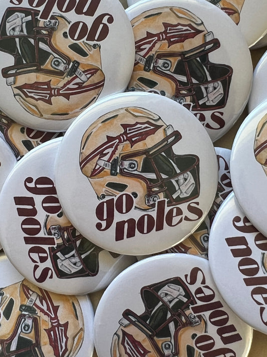 FSU "Go Noles" Football Helmet Button