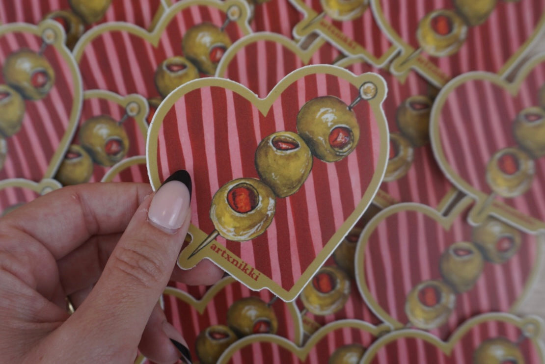 Olive Heart Sticker