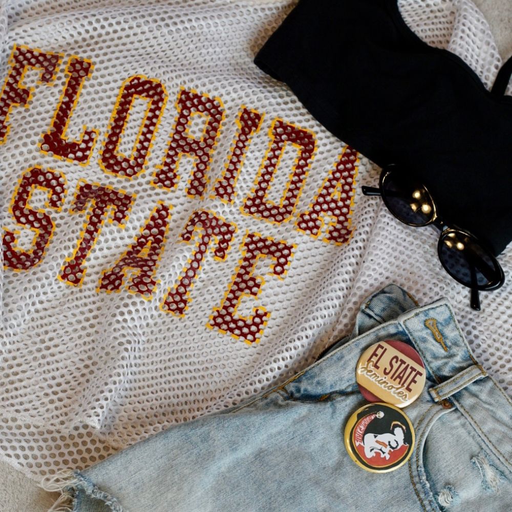 FSU "Florida State Seminoles" Stripe Button