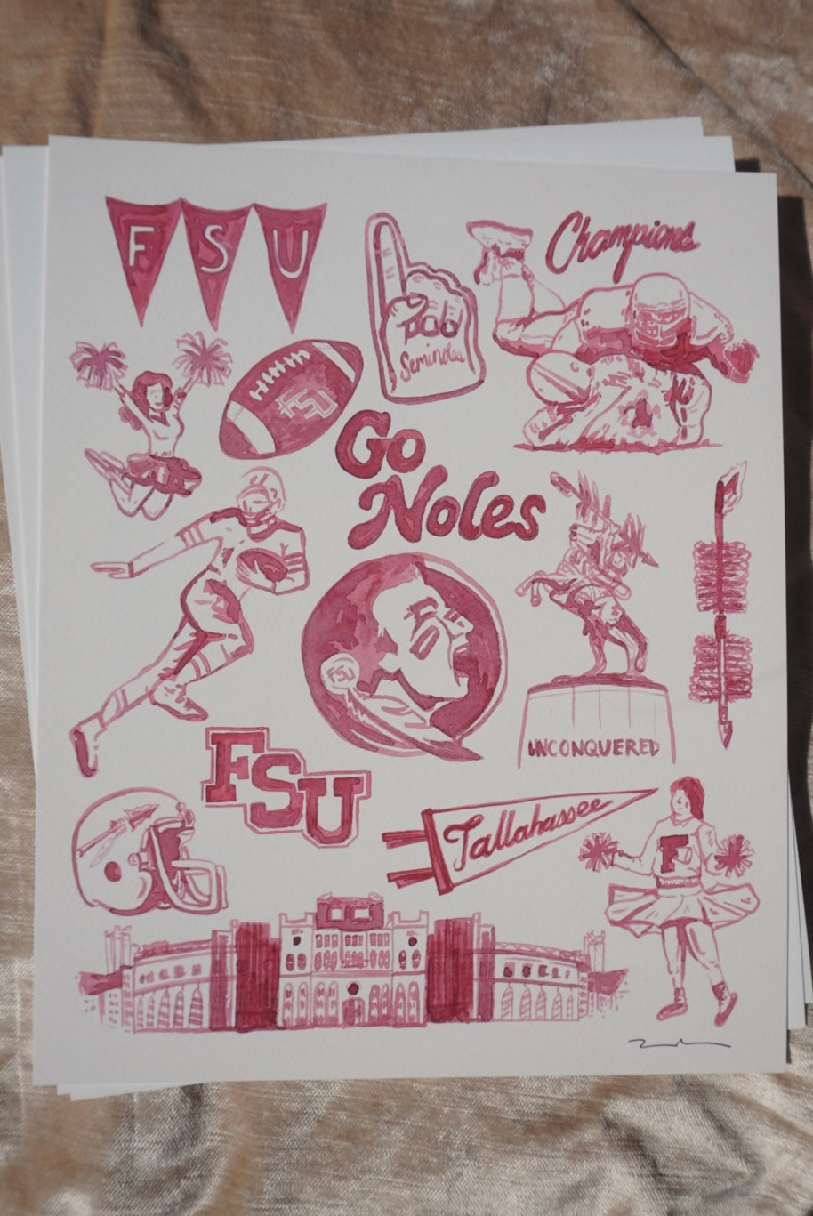 FSU Vintage Gameday Tailgate Print